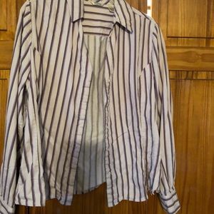 Purple striped blouse